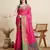Pink woven self design embellished pure silk patola saree with blouse