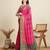 Pink woven self design embellished pure silk patola saree with blouse