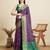 Purple woven self design embellished pure silk patola saree with blouse