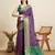 Purple woven self design embellished pure silk patola saree with blouse