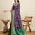 Purple woven self design embellished pure silk patola saree with blouse