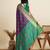 Purple woven self design embellished pure silk patola saree with blouse