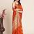 Dark orange woven self design kota doria kota doria saree with blouse