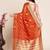 Dark orange woven self design kota doria kota doria saree with blouse