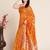 Light orange woven self design kota doria kota doria saree with blouse