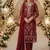 Maroon chiffon semi stitched suit with embroidery & sequence work