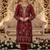 Maroon chiffon semi stitched suit with embroidery & sequence work