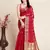 Red woven self design kota doria kota doria saree with blouse
