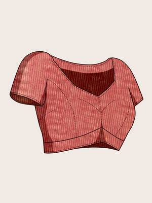 Red woven self design kota doria kota doria saree with blouse 5