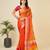 Orange woven self design kota doria kota doria saree with blouse