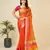 Orange woven self design kota doria kota doria saree with blouse