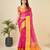 Pink woven self design kota doria kota doria saree with blouse