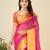 Pink woven self design kota doria kota doria saree with blouse