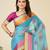 Sky blue woven self design kota doria kota doria saree with blouse