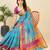 Sky blue woven self design kota doria kota doria saree with blouse