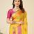 Yellow woven self design kota doria kota doria saree with blouse