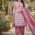 Pink printed cotton blend stitched floral print salwar kurta dupatta for women