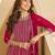 D pink faux georgette free size stitched plazzo suit with sequence work