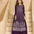 Violet faux georgette free size stitched plazzo suit with sequence work