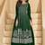 green faux georgette free size stitched plazzo suit with sequence work