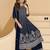 Navy faux georgette free size stitched plazzo suit with sequence work