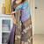 Soft tussar silk sarees with beautiful digital print with tassels
