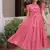 Pink cotton with embroidered work stitched kurti for women