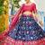 Rani Pink Color Print Work Jacquard Lehanga Choli Set