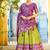 Violet Color Print Work Jacquard Lehanga Choli Set