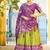 Violet Color Print Work Jacquard Lehanga Choli Set