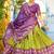 Violet Color Print Work Jacquard Lehanga Choli Set