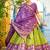 Violet Color Print Work Jacquard Lehanga Choli Set
