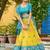 Yellow Color Print Work Jacquard Lehanga Choli Set