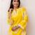 Women Yellow Printed Kurta Pant Set | Stylish Straight Kurti with Palazzo Set |  Ethnic Wear for Women 