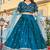 Teal Color Embroidery With Zari Thread & Sequence Work Silk Lehanga Choli Set  
