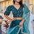 Teal Color Embroidery With Zari Thread & Sequence Work Silk Lehanga Choli Set  