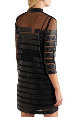 women's genuine lambskin mini leather dress classic zip up style 2