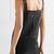 Women’s genuine black lambskin leather sleeveless pinafore mini dress