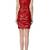 Women’s red lace panel bodycon mini dress genuine soft pure napa leather