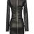 Women’s black lambskin leather bodycon mini long  sleeve dress