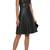 Women’s black lambskin leather dress fit & flare sleeveless dress
