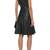 Women’s black lambskin leather dress fit & flare sleeveless dress