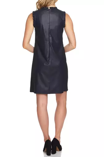 women's lambskin leather dress sleeveless cut