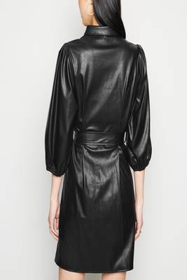 women's black lambskin leather dress classic zip up style 3