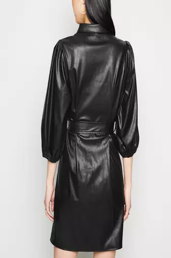 women's black lambskin leather dress classic zip up style