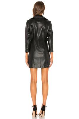 women's black lambskin leather dress classic moto zip style 2