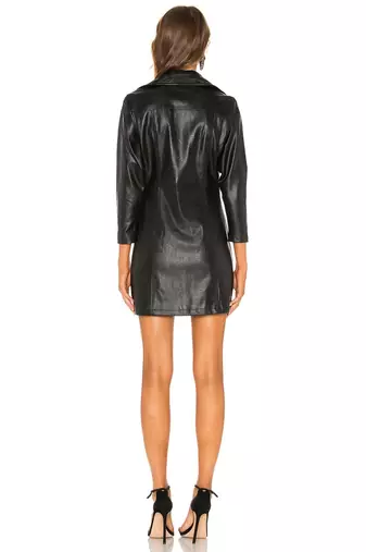 women's black lambskin leather dress classic moto zip style