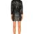 Women’s lambskin leather dress black leather biker style zip dress