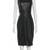 Women’s black lambskin leather sleeveless dress with studded neckline