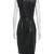 Women’s black lambskin leather sleeveless dress with studded neckline